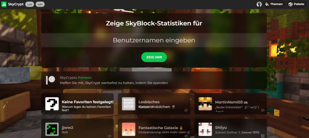 SkyCrypt: Das ultimative Tool für Hypixel SkyBlock Player